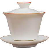 唐豐白瓷蓋碗泡茶杯茶具防燙三才杯