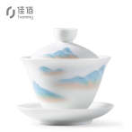 佳佰白瓷蓋碗羊脂玉瓷茶杯泡茶茶具