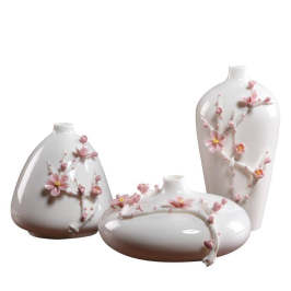 新中式白瓷花瓶擺件中國風家居裝飾品