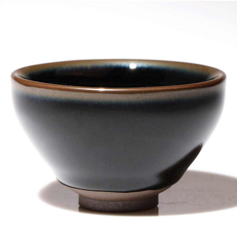仿古宋代烏金釉黑瓷束口建盞茶杯茶具