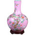 景德镇中式粉彩手绘花瓶客厅插花摆件