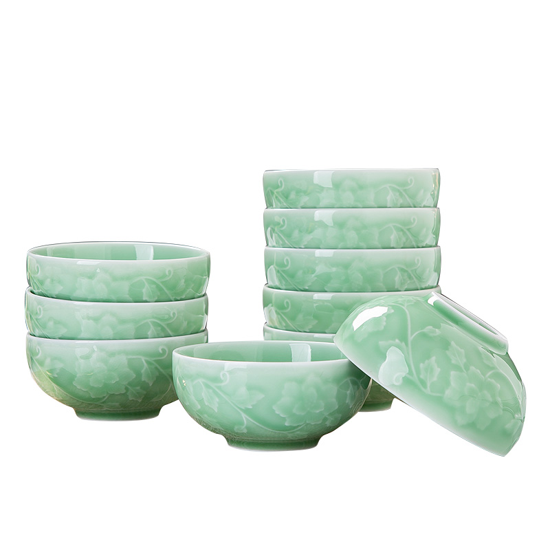 家用中式影青瓷碗餐具套装