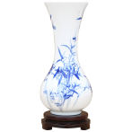 景德鎮陶瓷器花瓶新中式青花瓷斗彩手繪鑒賞瓶工藝品客廳擺件
