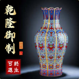 景德鎮陶瓷小號仿古琺瑯彩花瓶中式家居裝飾瓷瓶