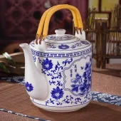 景德鎮青花瓷茶壺涼水壺泡茶茶具花開富貴單壺