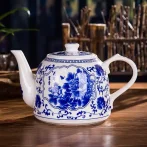 景德鎮高溫青花瓷茶壺大容量陶瓷泡茶壺涼水壺