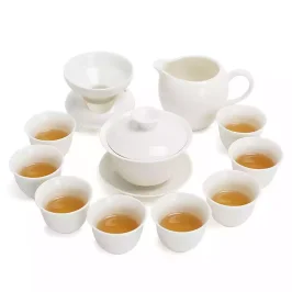 白瓷功夫茶具套裝陶瓷茶壺茶杯公道杯羊脂玉瓷套組