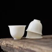 德化羊脂玉瓷茶具云雨白瓷功夫茶杯