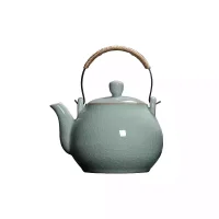 龍泉青瓷茶壺冰裂陶瓷大容量提梁冷水壺