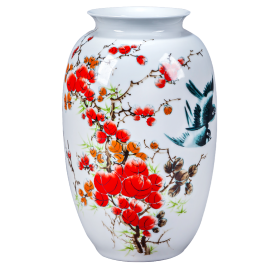 景德鎮陶瓷器薄胎小花瓶家居客廳插花新中式裝飾品博古架工藝擺件