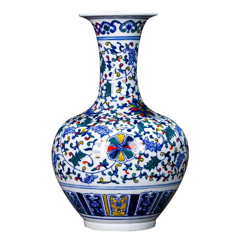 景德镇陶瓷青花瓷大花瓶摆件仿古手绘中式客厅博古架装饰瓷器大号