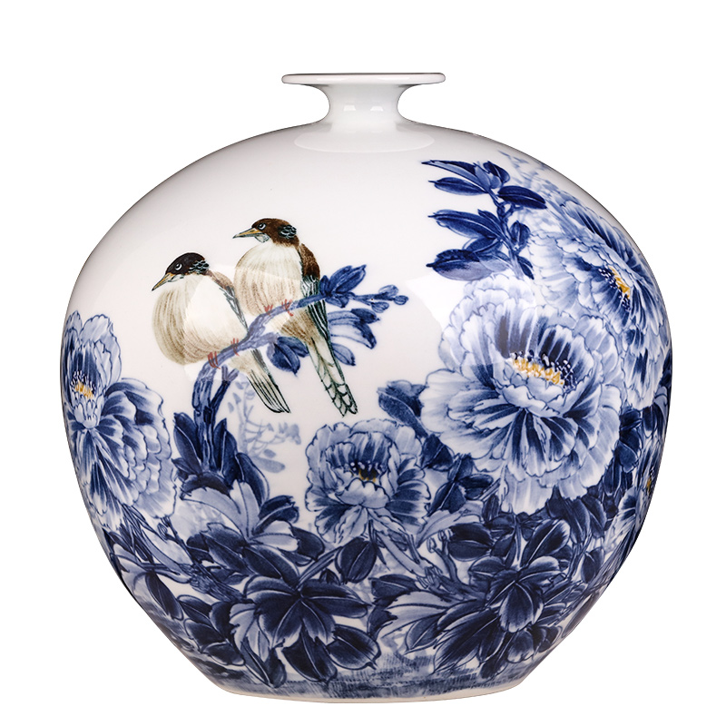 景德鎮陶瓷器名家手繪青花瓷花瓶擺件客廳插花中式家居玄關裝飾品