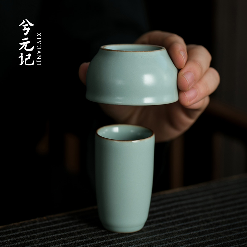 汝窯聞香杯品茗杯茶道套裝 陶瓷可養開片個人杯茶杯 茶藝功夫茶具