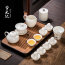 德化羊脂玉瓷蓋碗茶壺功夫套裝家用辦公室會客高檔小茶臺白瓷茶具