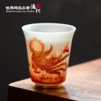 德化陶瓷羊脂玉白瓷主人杯单杯中式国风功夫茶杯个人专用男女士