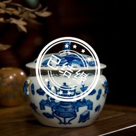 （已售出）清代 青花博古紋蓋罐文玩古董收藏真品辦公室瓷器擺件