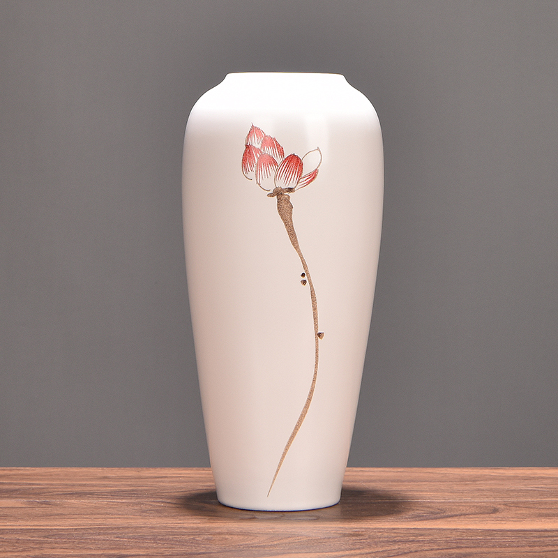 景德镇新中式陶瓷花瓶插花摆件餐桌客厅玄关电视柜干花装饰品创意