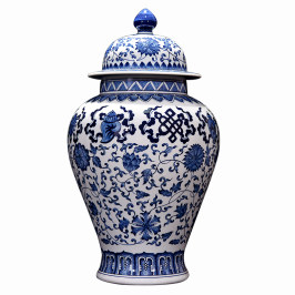 景德鎮陶瓷器手繪青花瓷中式花瓶仿古將軍罐客廳家居裝飾玄關擺件