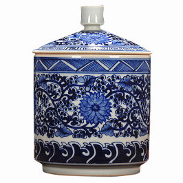 景德鎮陶瓷器花瓶仿古手繪青花儲物罐擺件現代時尚居家裝飾茶葉罐